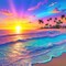 Diamond Art Painting Kits for Adults, Sunset Beach 5D Diamond Painting Dots Art Kits for Adults Beginner